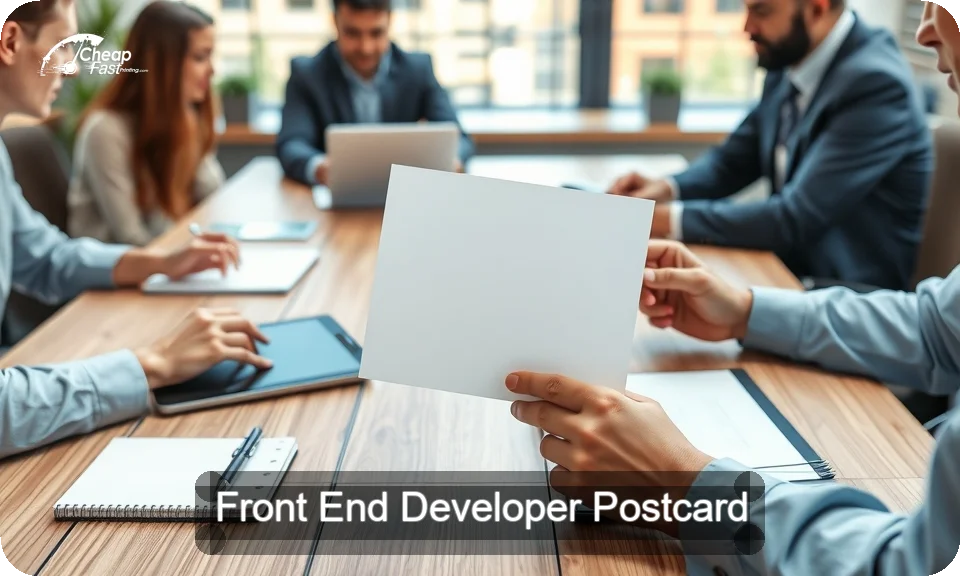 Front End Developer Postcard Sample 10 · 4" x 9" design sample