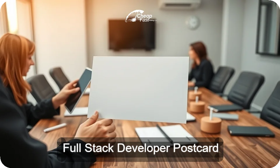 Full Stack Developer Postcard Sample 01 · 4" x 9" design sample