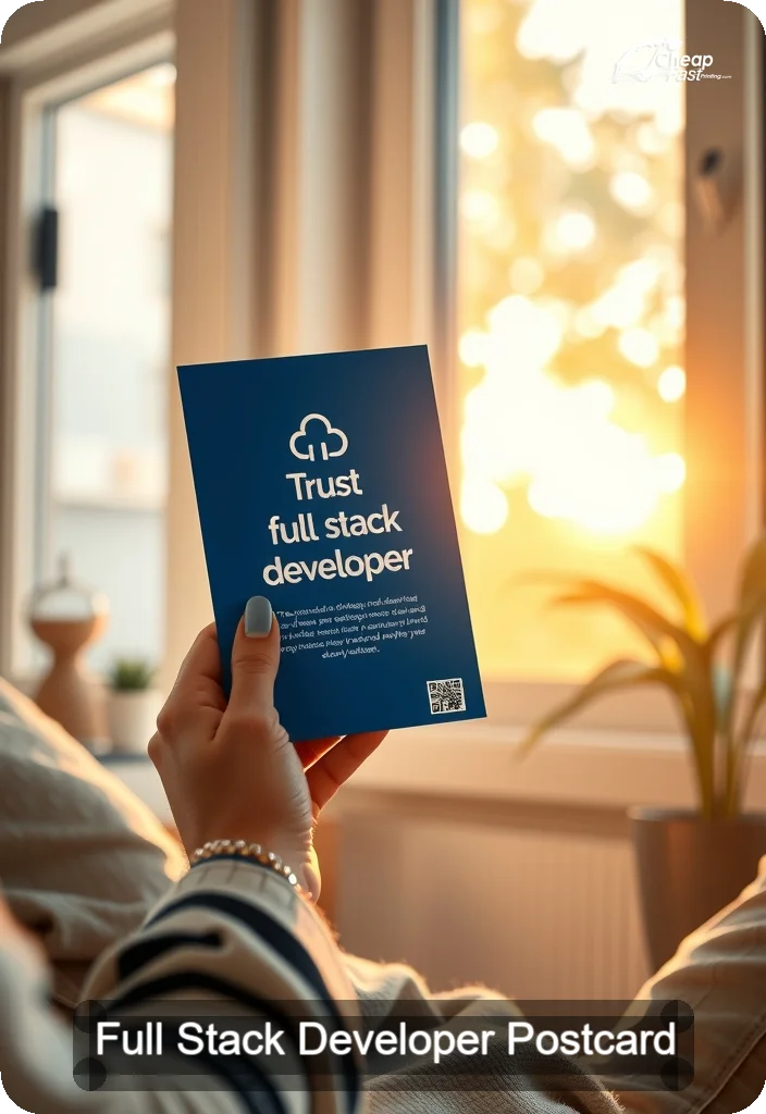 Full Stack Developer Postcard Sample 02 · 4.5" x 6.5" design sample