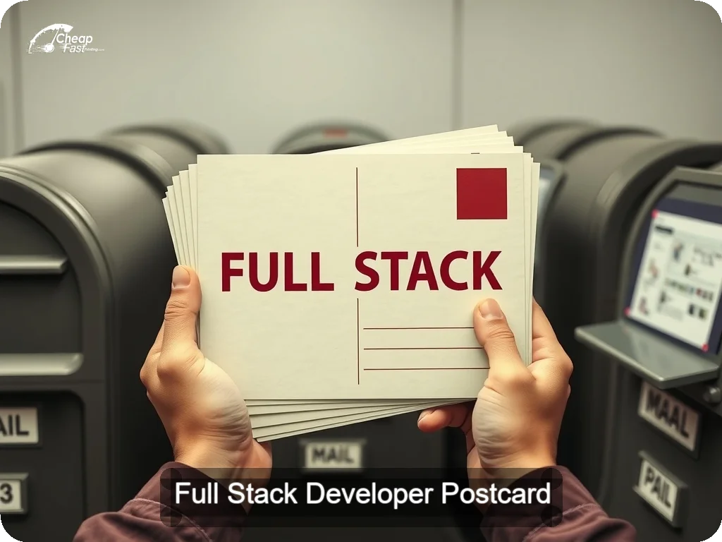 Full Stack Developer Postcard Sample 03 · 6.5" x 9" design sample