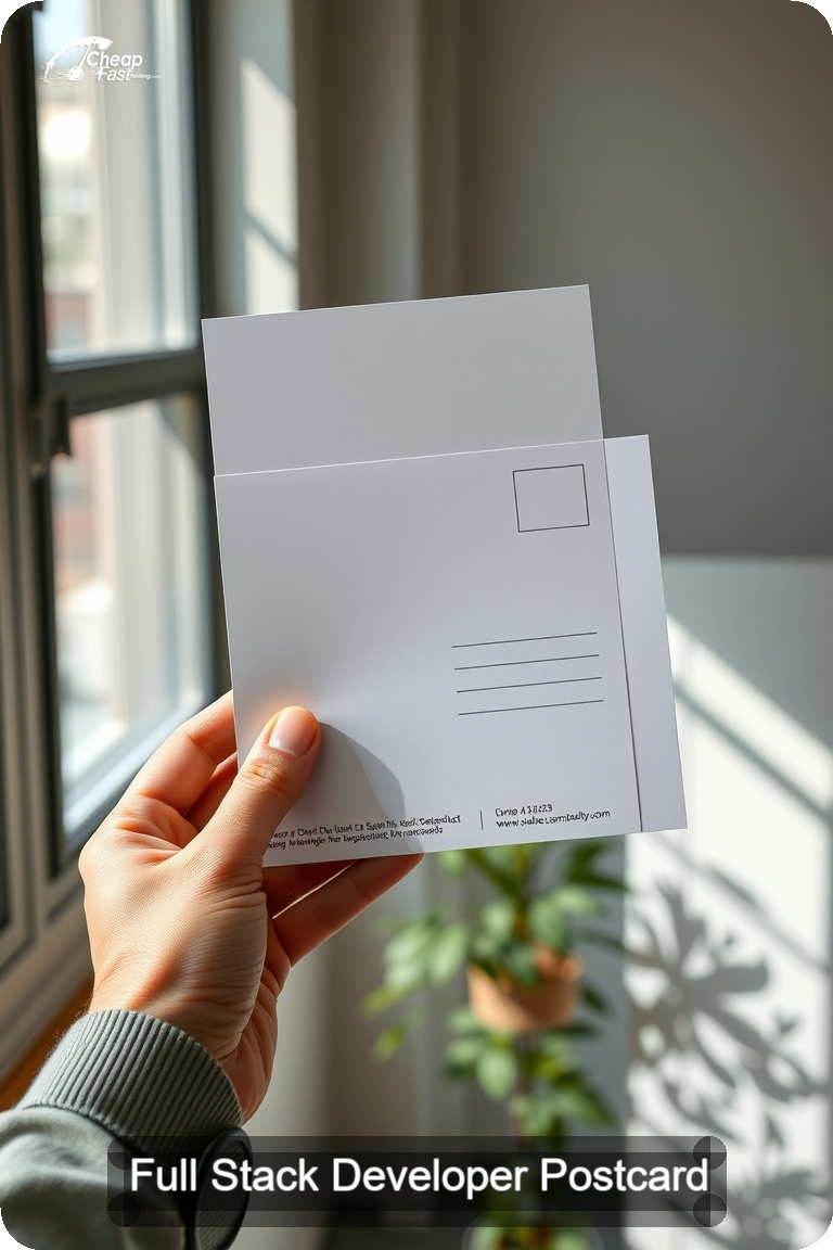 Full Stack Developer Postcard Sample 04 · 4.5" x 11" design sample