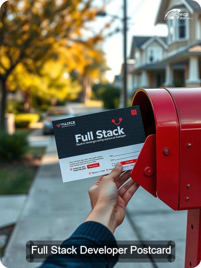 Full Stack Developer Postcard Sample 06 · 5" x 7" design sample