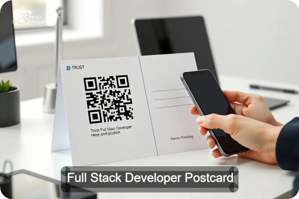 Full Stack Developer Postcard Sample 07 · 6" x 9" design sample