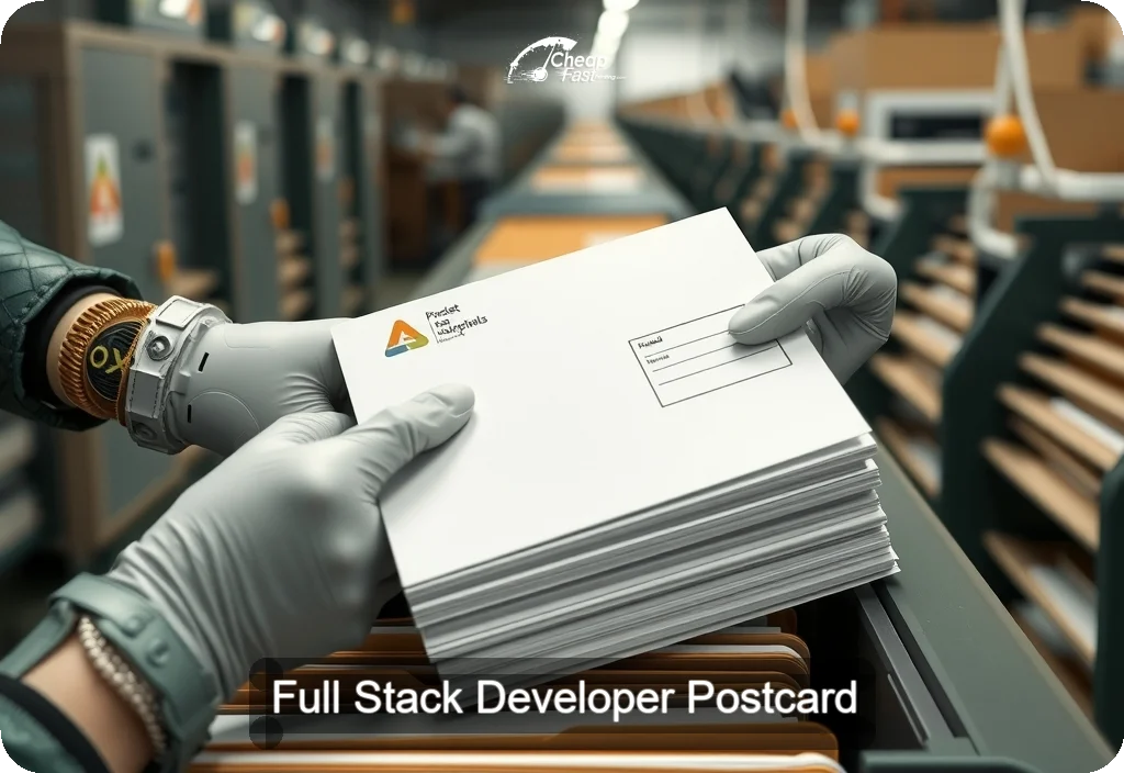 Full Stack Developer Postcard Sample 08 · 6" x 11" design sample