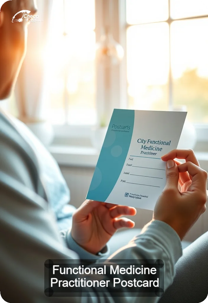 Functional Medicine Practitioner Postcard Sample 10 · 4.5" x 6.5" design sample