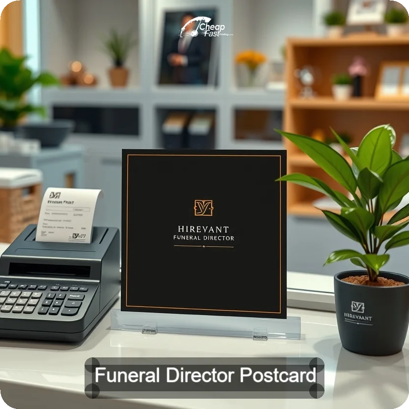 Funeral Director Postcard Sample 08 · 5" x 5" design sample