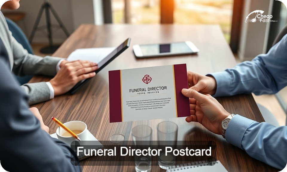 Funeral Director Postcard Sample 10 · 4" x 9" design sample