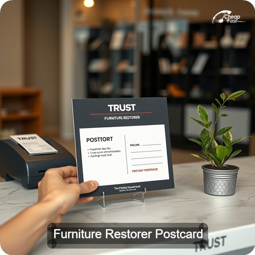 Furniture Restorer Postcard Sample 01 · 5" x 5" design sample