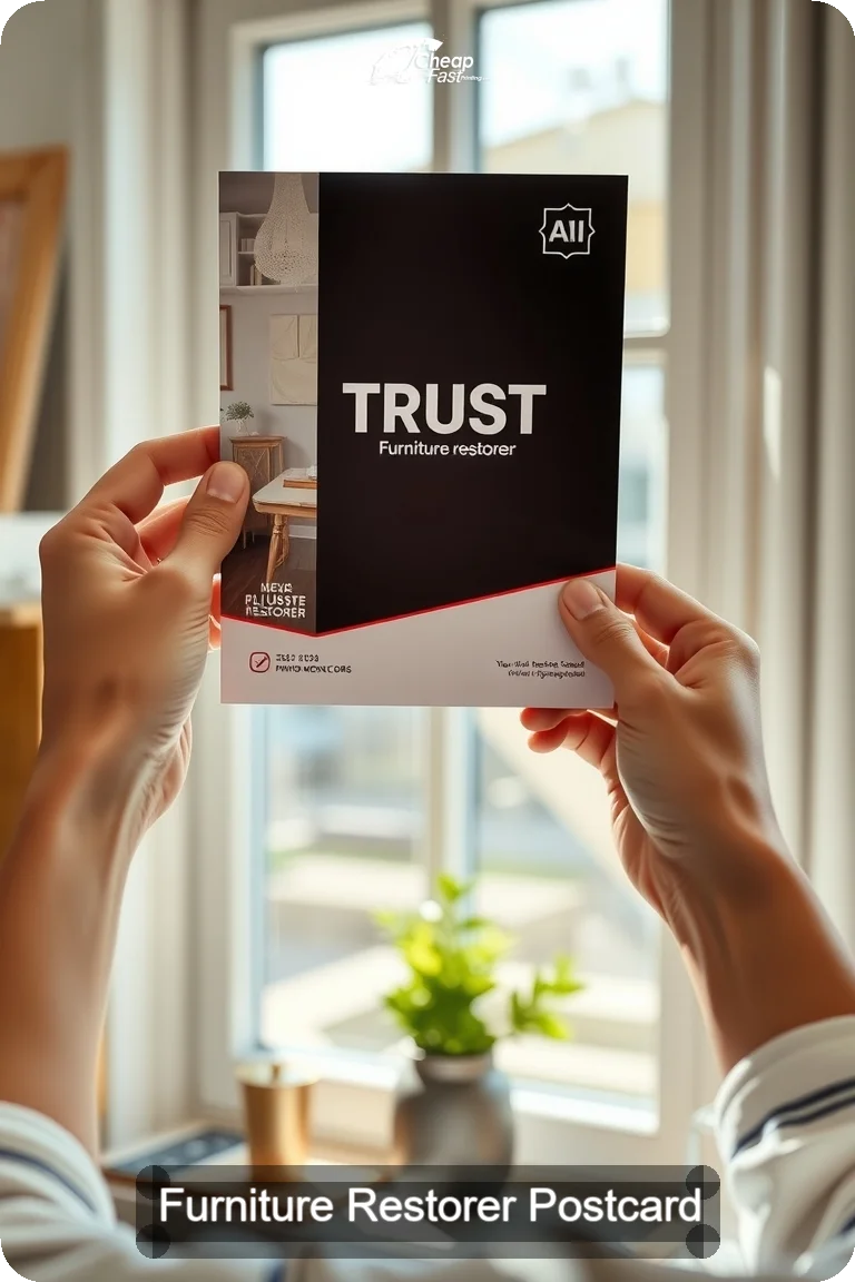 Furniture Restorer Postcard Sample 06 · 4.5" x 11" design sample