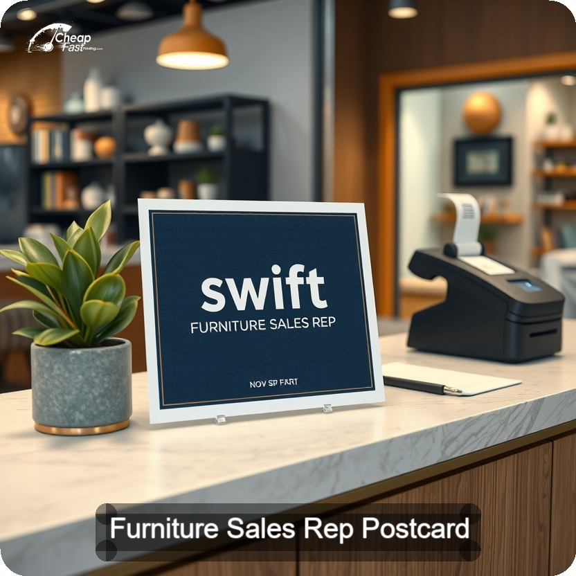 Furniture Sales Rep Postcard Sample 03 · 5" x 5" design sample