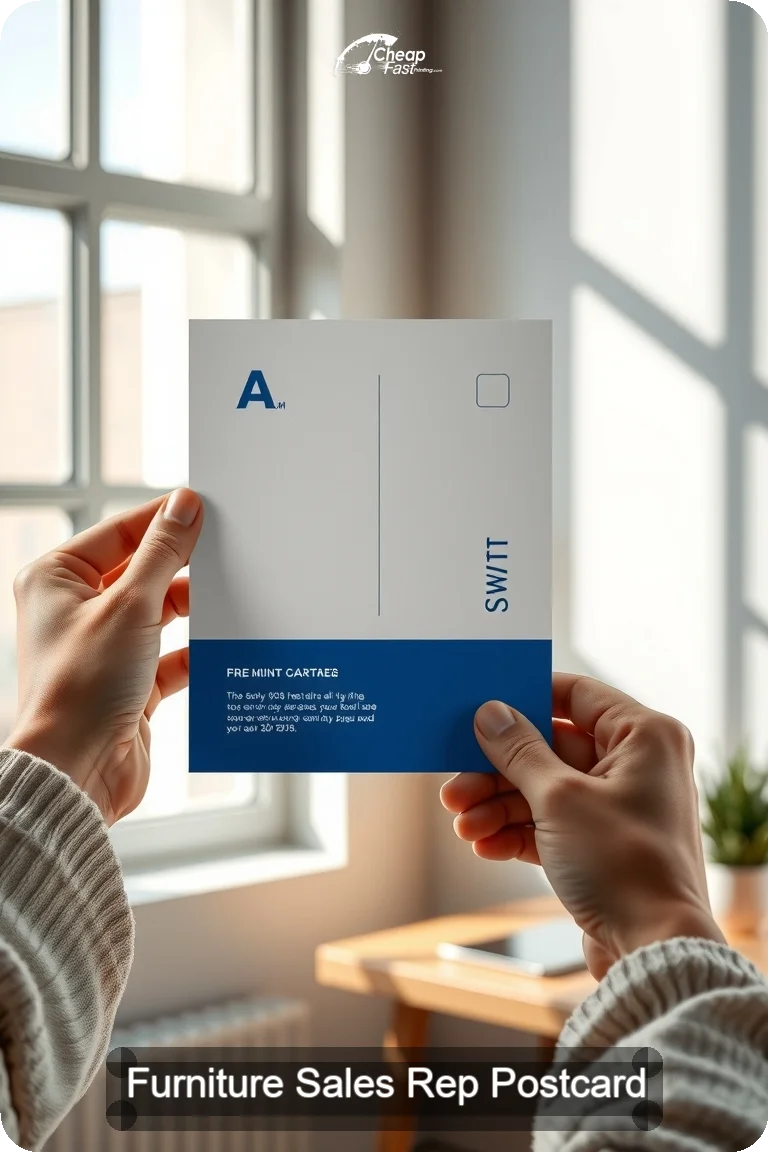 Furniture Sales Rep Postcard Sample 08 · 4.5" x 11" design sample