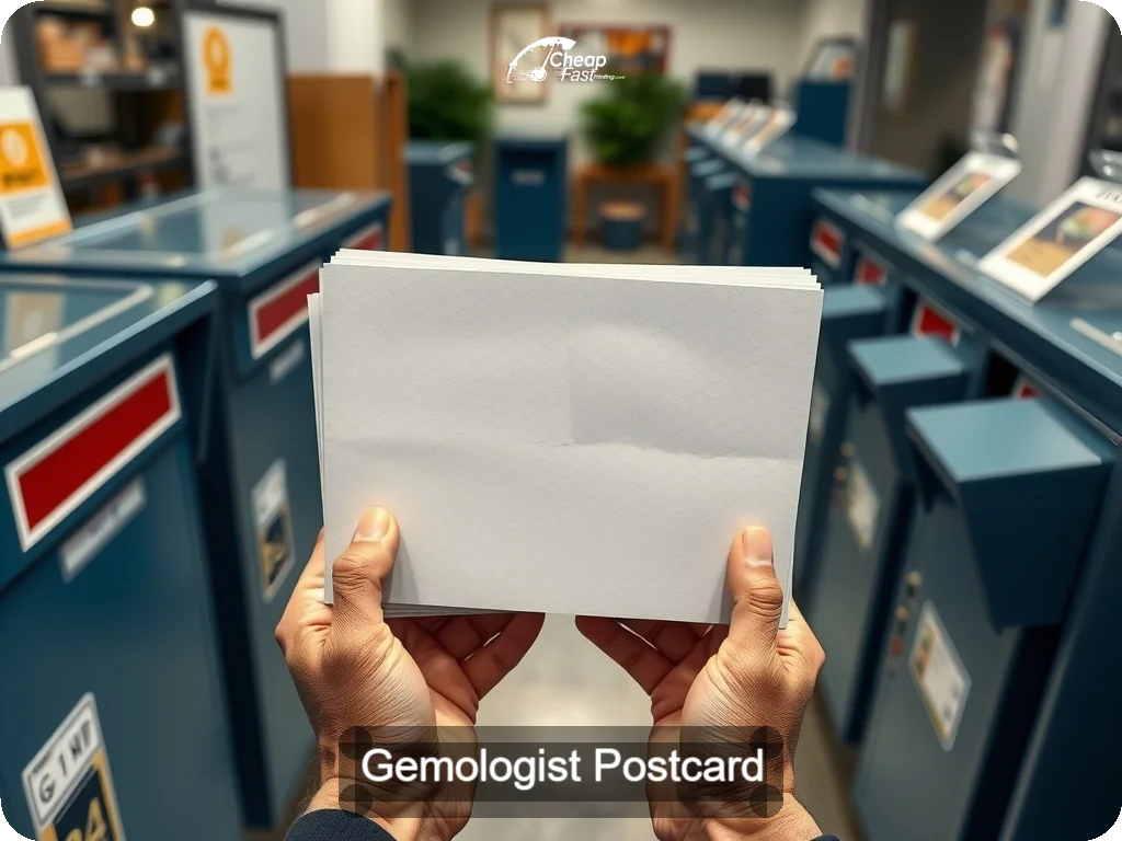 Gemologist Postcard Sample 01 · 6.5" x 9" design sample