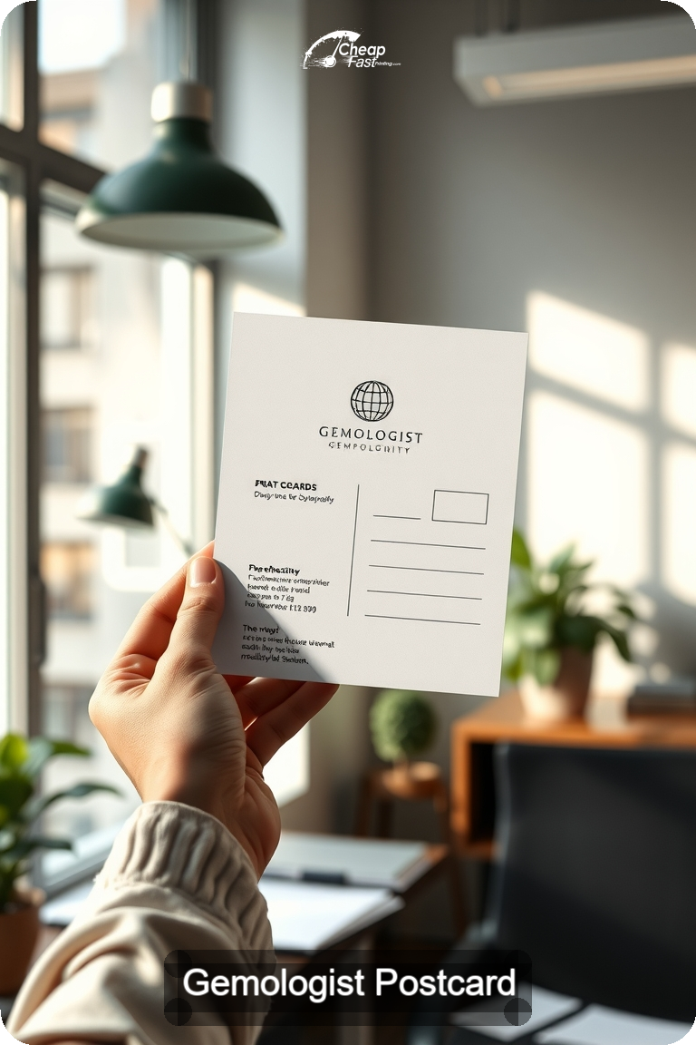 Gemologist Postcard Sample 02 · 4.5" x 11" design sample