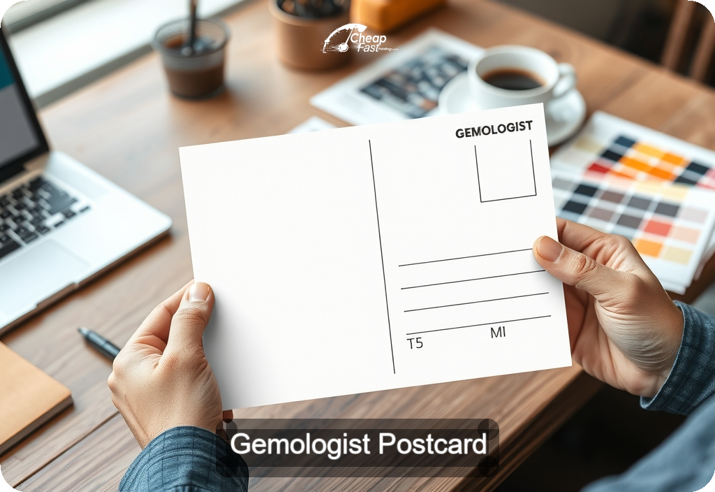 Gemologist Postcard Sample 03 · 4" x 6" design sample