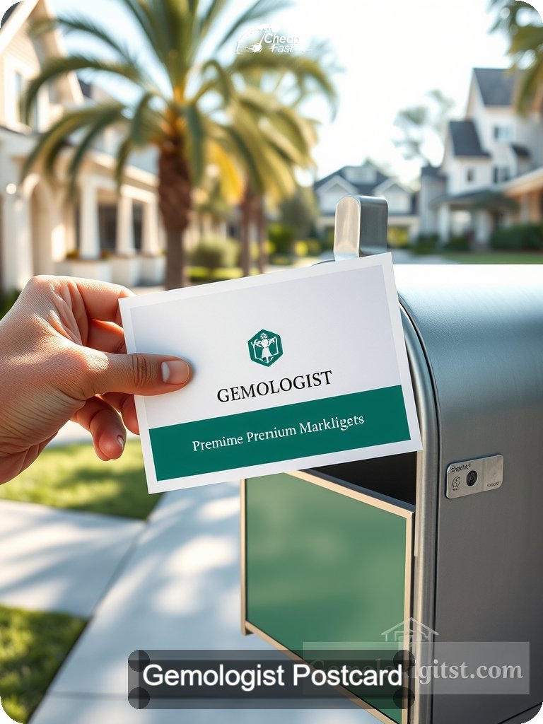 Gemologist Postcard Sample 04 · 5" x 7" design sample