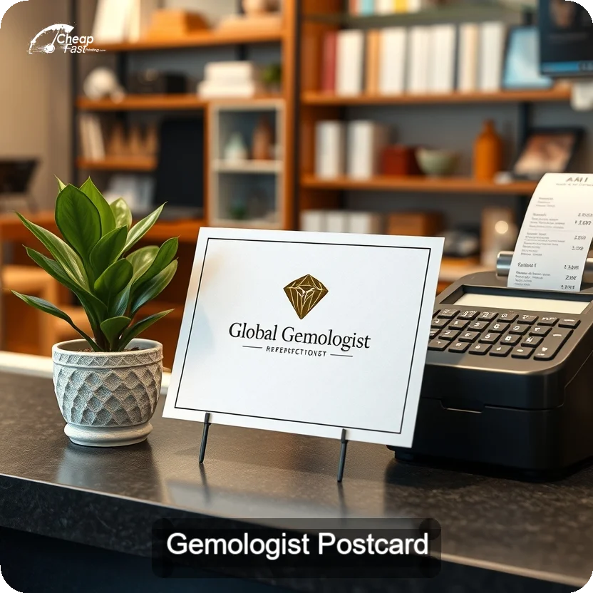 Gemologist Postcard Sample 07 · 5" x 5" design sample