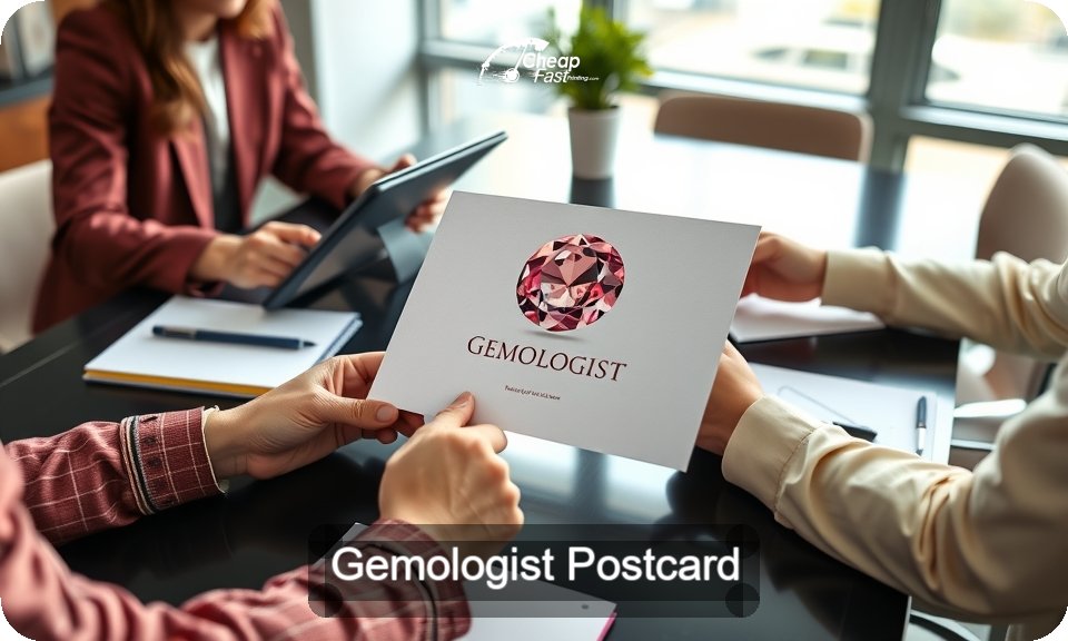 Gemologist Postcard Sample 09 · 4" x 9" design sample