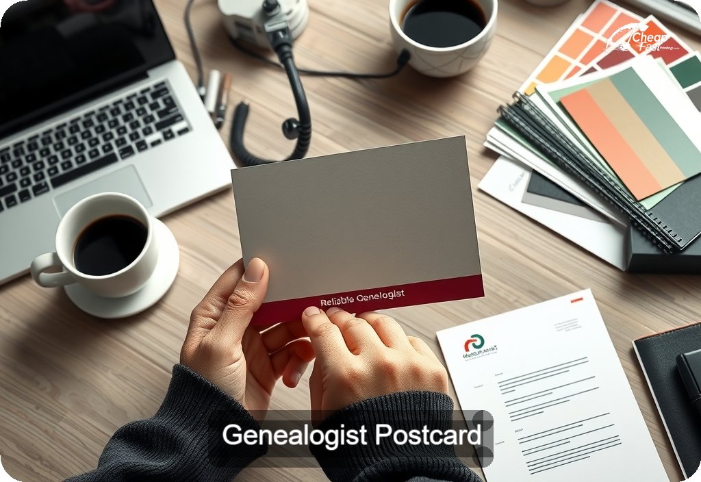 Genealogist Postcard Sample 04 · 4" x 6" design sample