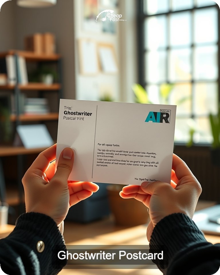 Ghostwriter Postcard Sample 04 · 4.25" x 5.5" design sample