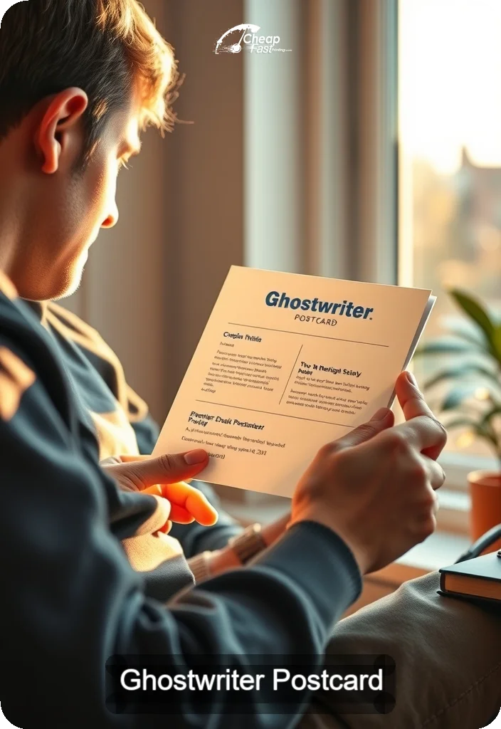 Ghostwriter Postcard Sample 06 · 4.5" x 6.5" design sample