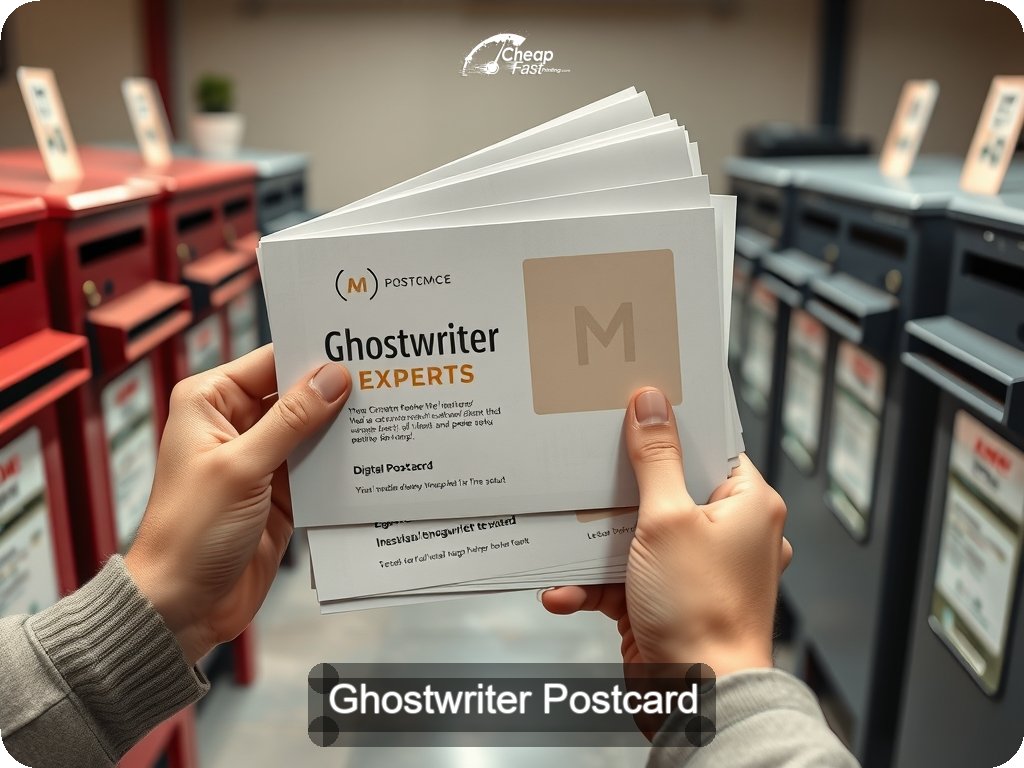 Ghostwriter Postcard Sample 07 · 6.5" x 9" design sample