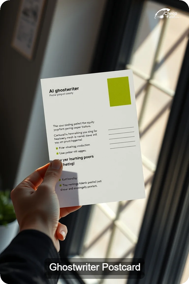 Ghostwriter Postcard Sample 08 · 4.5" x 11" design sample