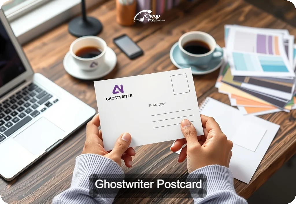 Ghostwriter Postcard Sample 09 · 4" x 6" design sample
