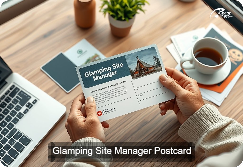Glamping Site Manager Postcard Sample 02 · 4" x 6" design sample