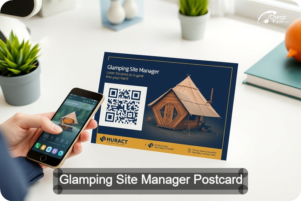 Glamping Site Manager Postcard Sample 04 · 6" x 9" design sample