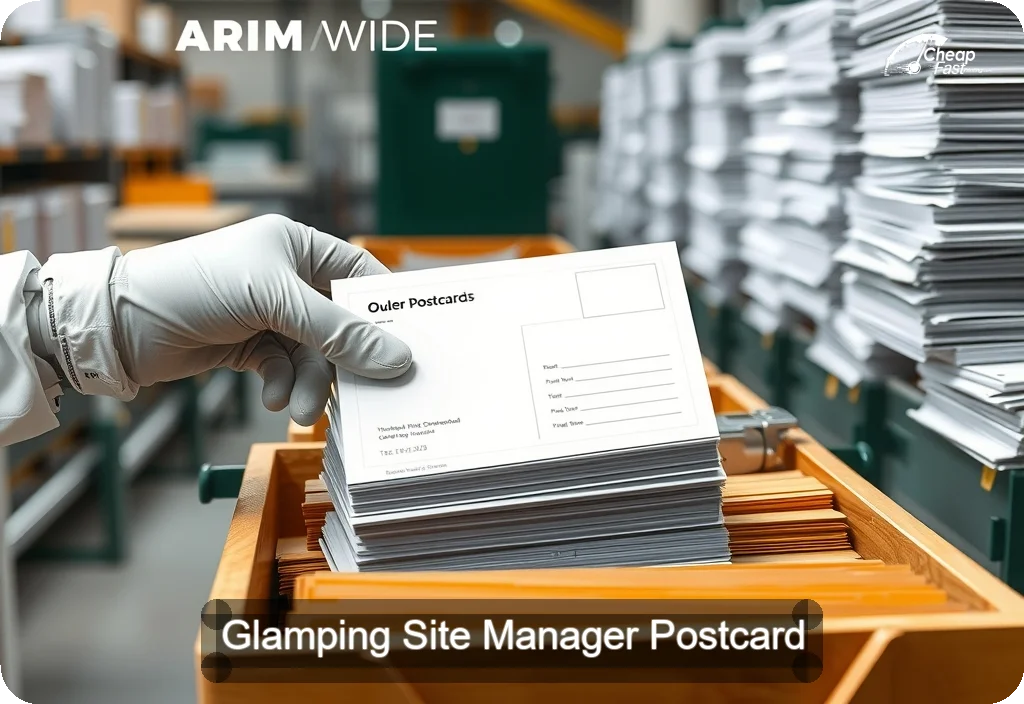 Glamping Site Manager Postcard Sample 05 · 6" x 11" design sample