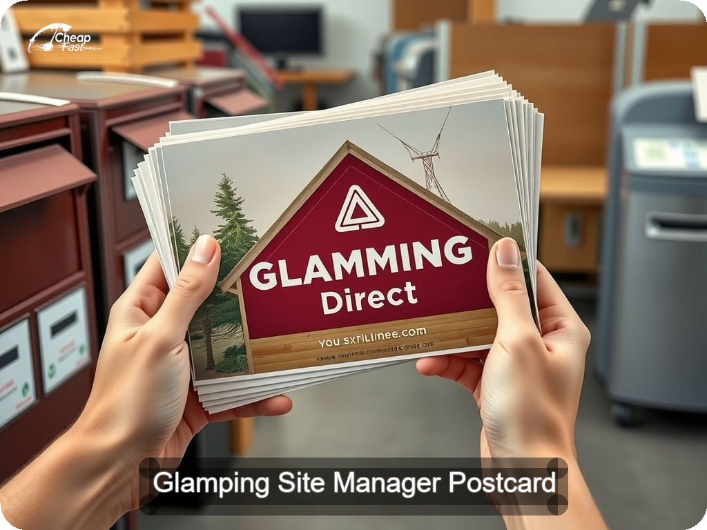 Glamping Site Manager Postcard Sample 10 · 6.5" x 9" design sample