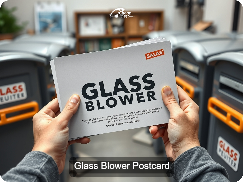 Glass Blower Postcard Sample 02 · 6.5" x 9" design sample