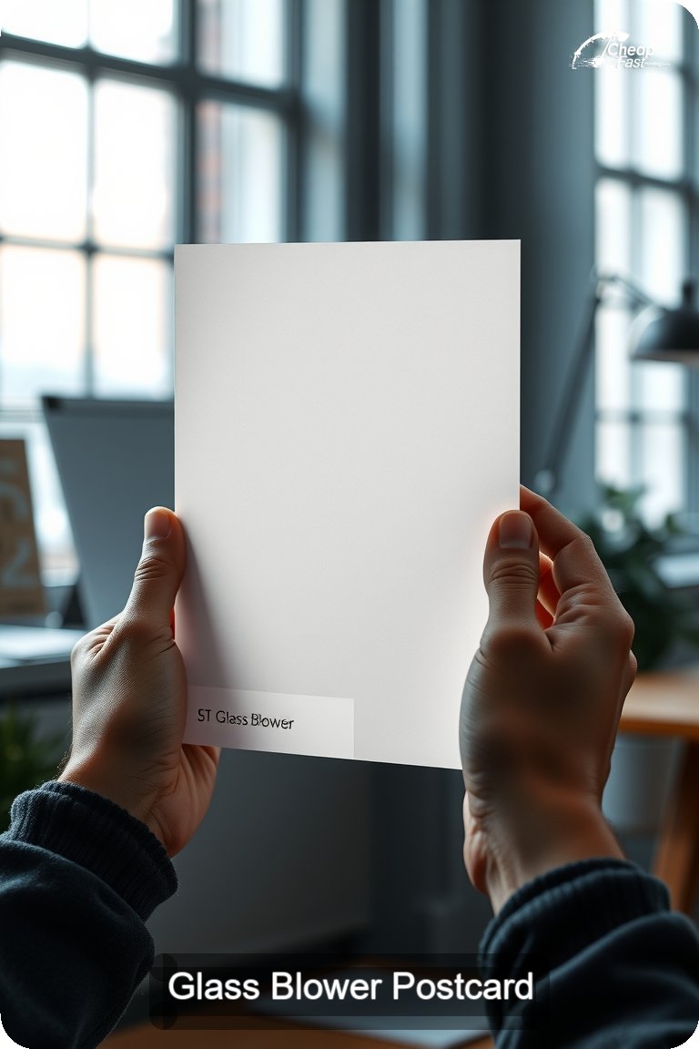 Glass Blower Postcard Sample 03 · 4.5" x 11" design sample