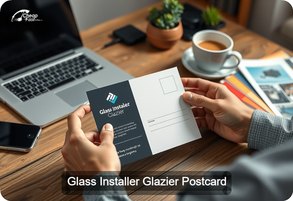 Glass Installer Glazier Postcard Sample 03 · 4" x 6" design sample