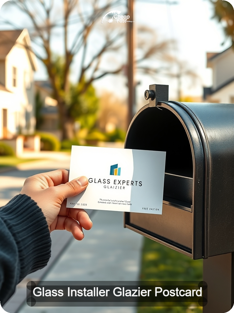 Glass Installer Glazier Postcard Sample 04 · 5" x 7" design sample