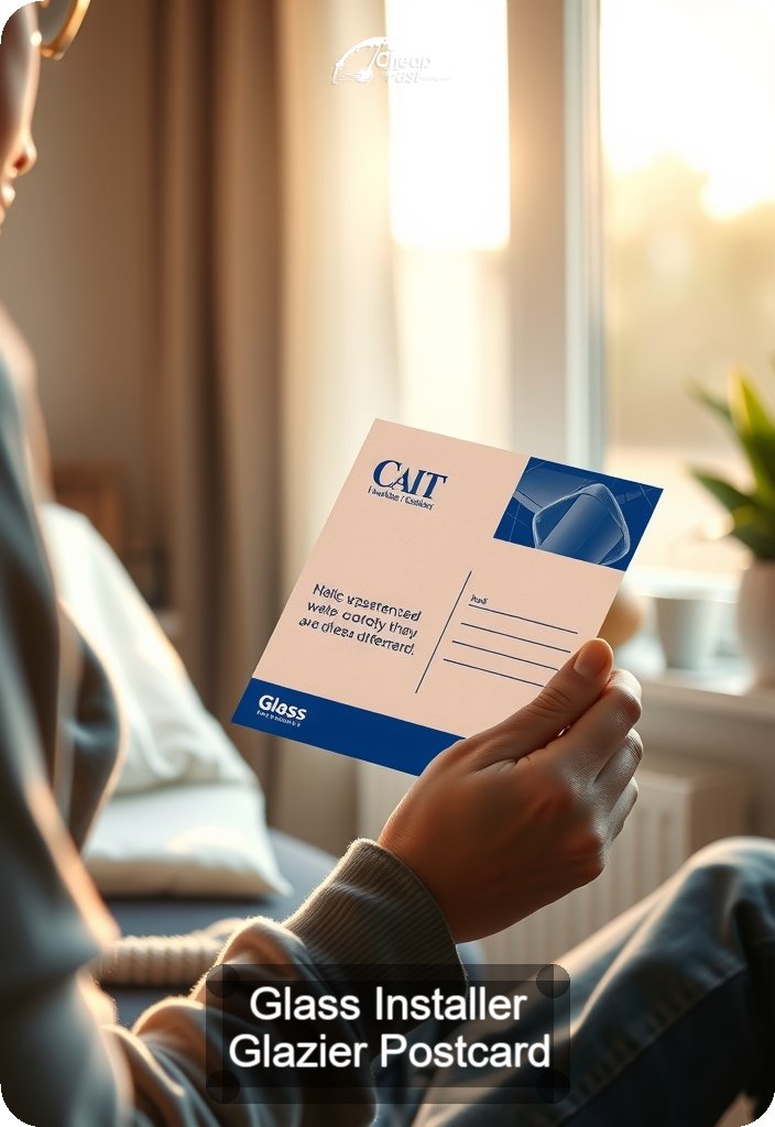 Glass Installer Glazier Postcard Sample 10 · 4.5" x 6.5" design sample