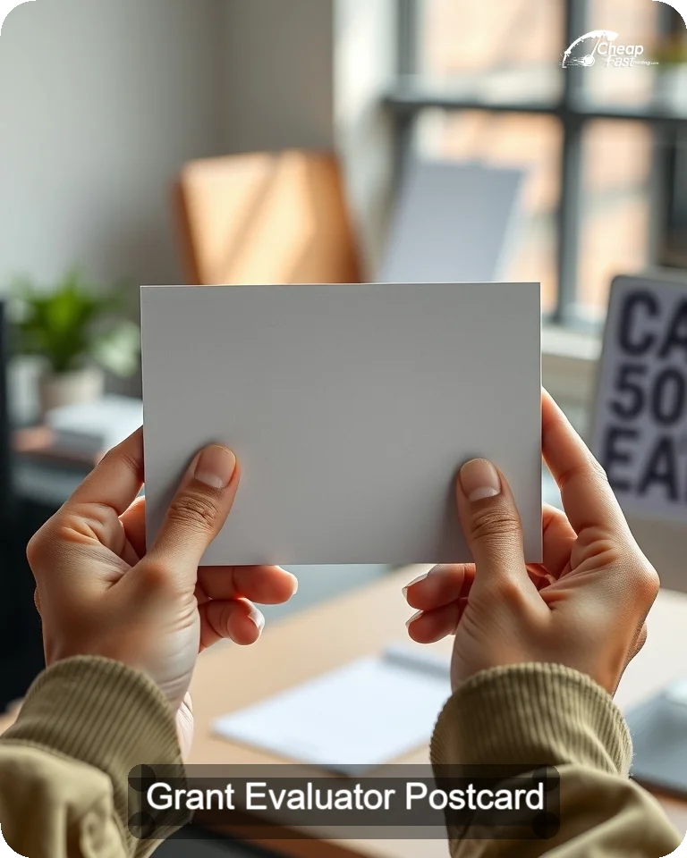 Grant Evaluator Postcard Sample 01 · 4.25" x 5.5" design sample