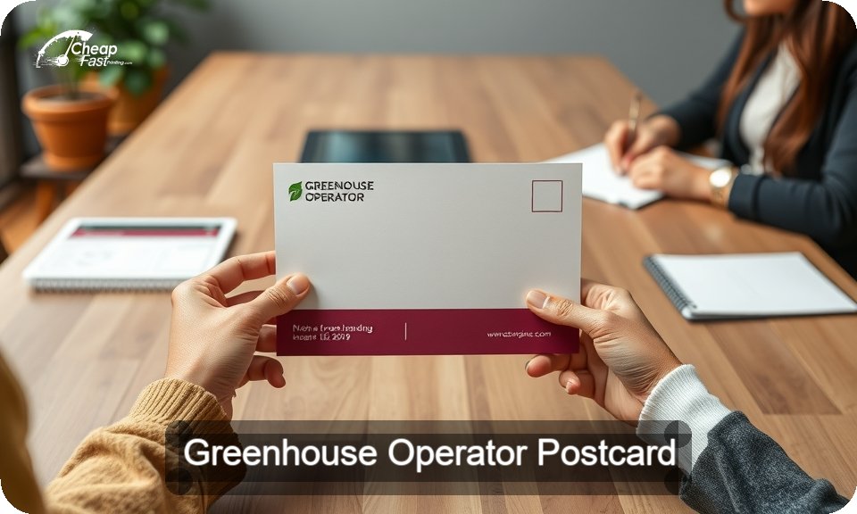 Greenhouse Operator Postcard Sample 03 · 4" x 9" design sample