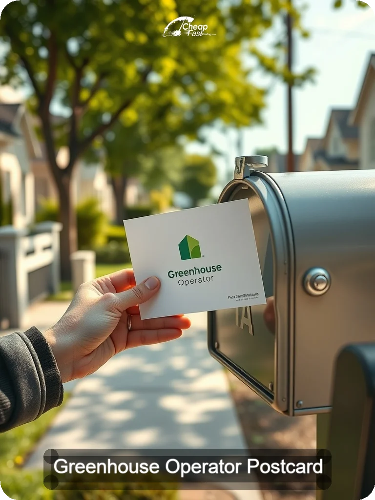 Greenhouse Operator Postcard Sample 08 · 5" x 7" design sample