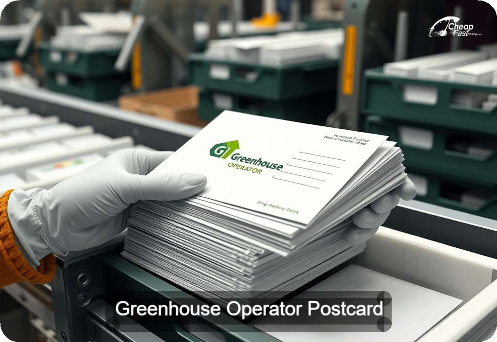 Greenhouse Operator Postcard Sample 10 · 6" x 11" design sample