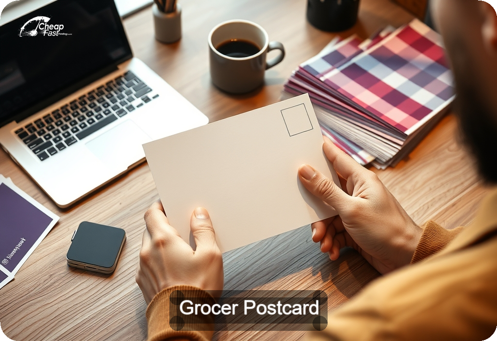 Grocer Postcard Sample 01 · 4" x 6" design sample