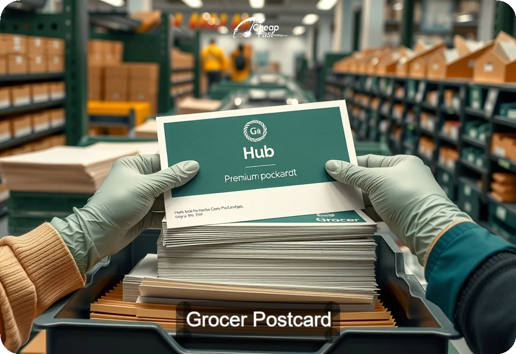 Grocer Postcard Sample 04 · 6" x 11" design sample