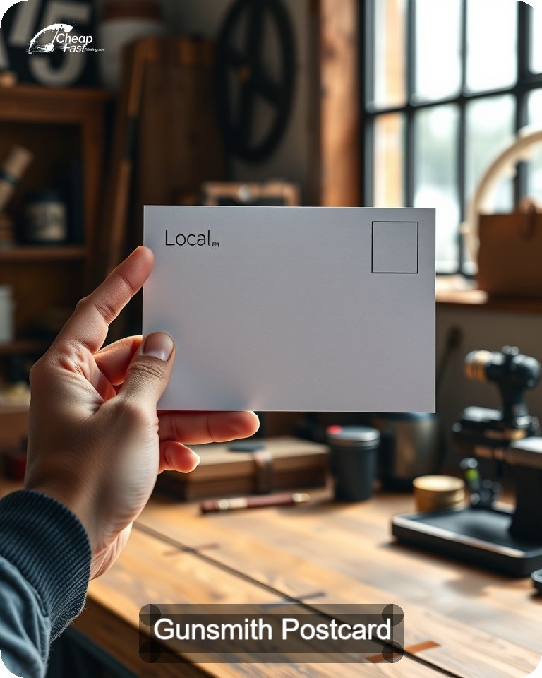 Gunsmith Postcard Sample 03 · 4.25" x 5.5" design sample