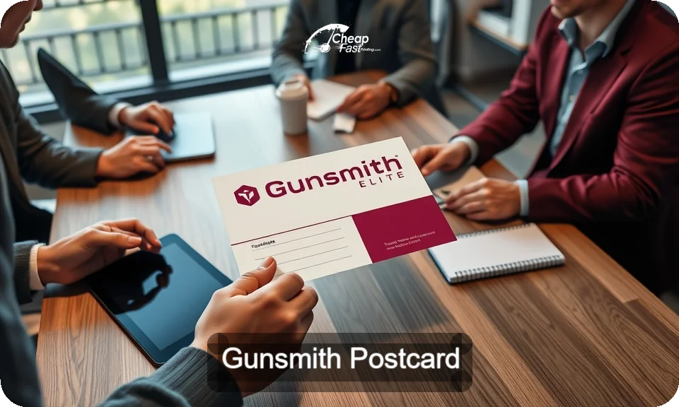 Gunsmith Postcard Sample 04 · 4" x 9" design sample
