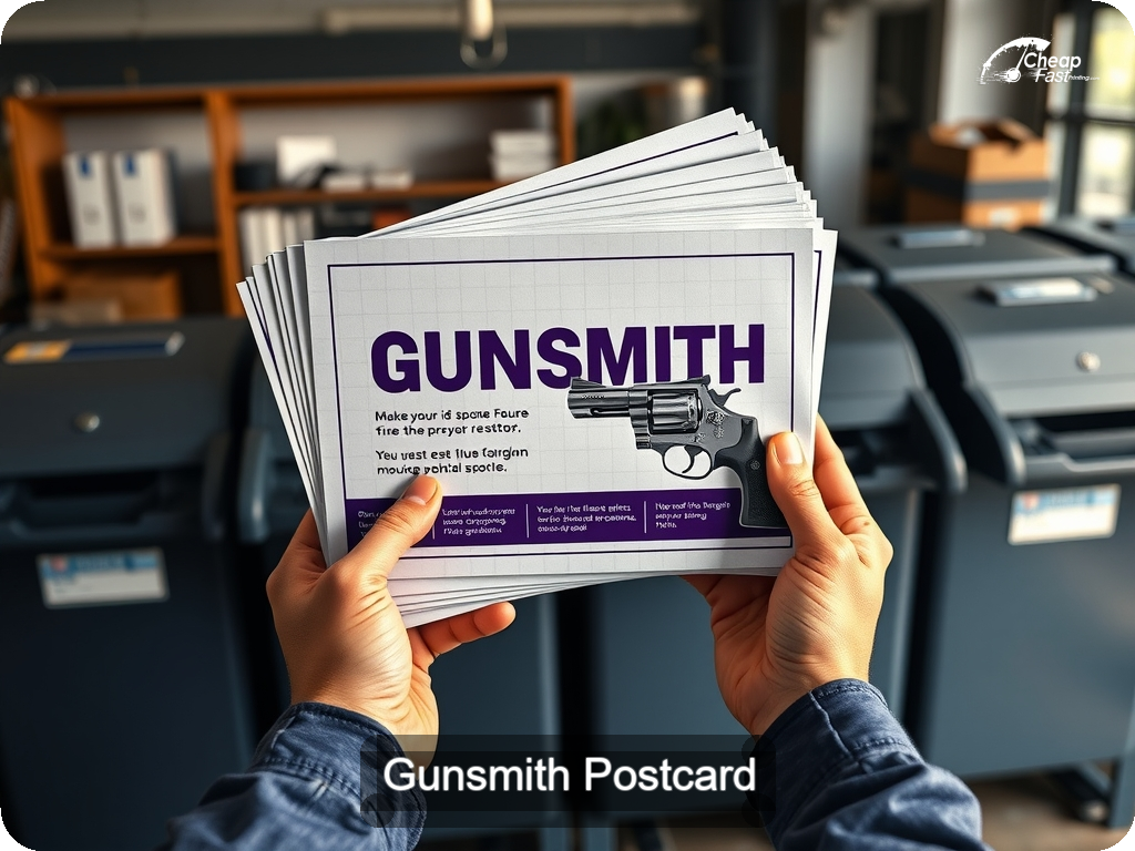 Gunsmith Postcard Sample 06 · 6.5" x 9" design sample