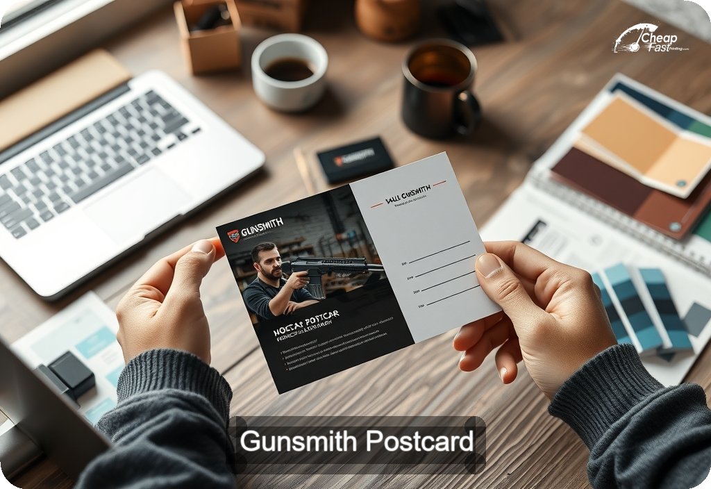 Gunsmith Postcard Sample 08 · 4" x 6" design sample