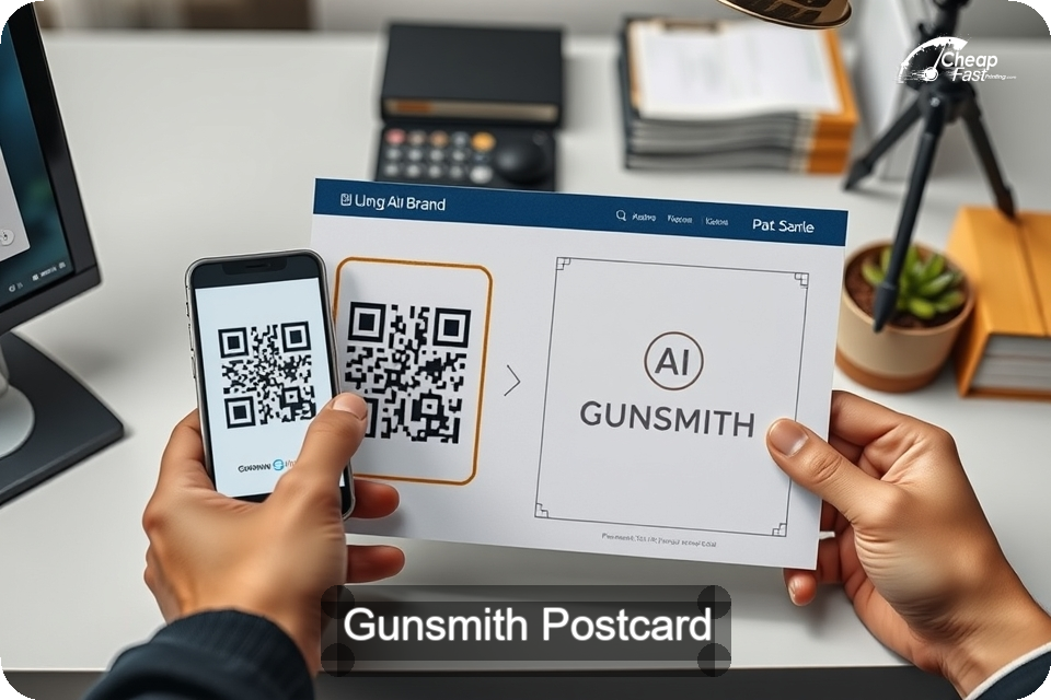 Gunsmith Postcard Sample 10 · 6" x 9" design sample