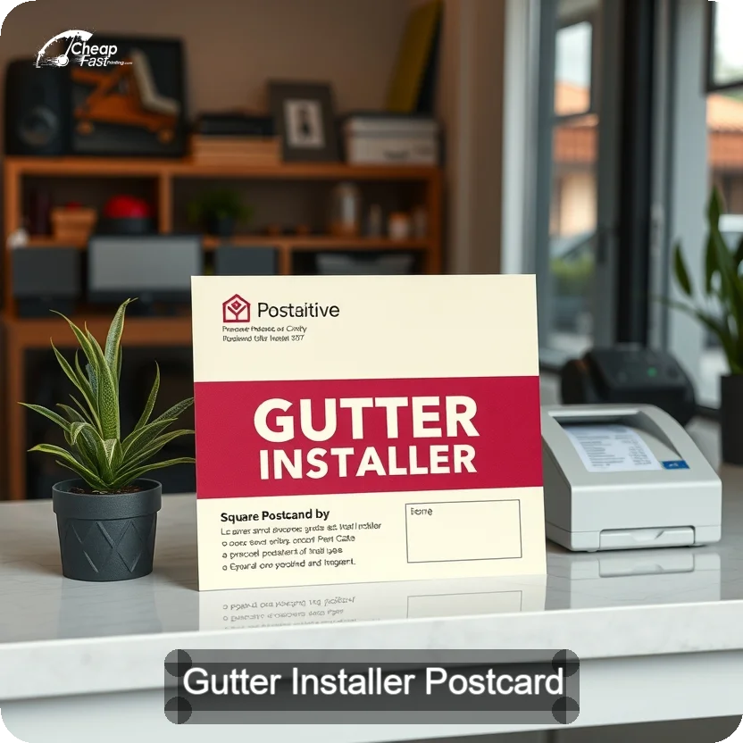 Gutter Installer Postcard Sample 02 · 5" x 5" design sample