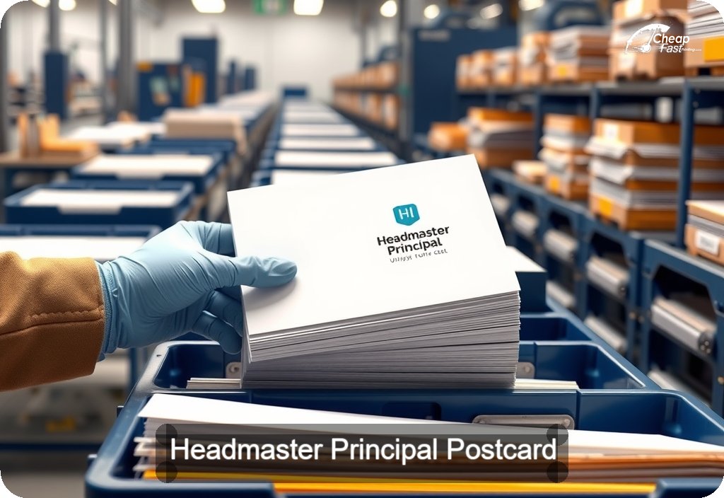 Headmaster Principal Postcard Sample 08 · 6" x 11" design sample
