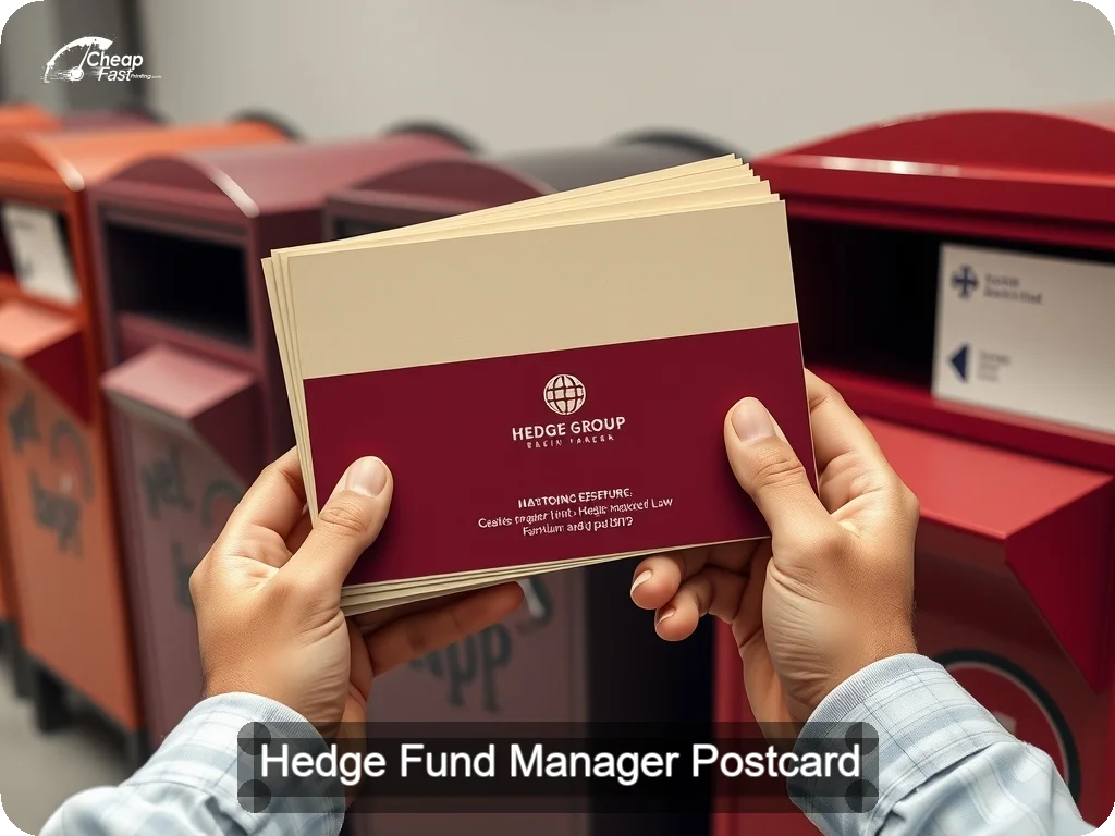 Hedge Fund Manager Postcard Sample 04 · 6.5" x 9" design sample